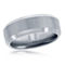 Brushed and Polished Silver 8mm Tungsten Ring - Image 1 of 3