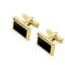 Stainless Steel Rectangle Cuff Links - Black & Gold Plated - Image 1 of 2