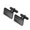 Stainless Steel, CZ Rectangle Cuff Links - Black Plated - Image 1 of 2