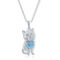 Caribbean Treasures Sterling Silver Larimar Cat Necklace - Image 1 of 2