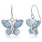Caribbean Treasures Sterling Silver Larimar Butterfly Earrings - Image 1 of 2