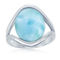 Caribbean Treasures Sterling Silver Oval Larimar with Open Sides Ring - Image 1 of 3
