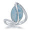 Caribbean Treasures Sterling Silver Oval Larimar Twisted Ring - Image 1 of 3