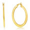 Bella Silver Sterling Silver 40mm Polished Flat Hoop Earrings - Gold Plated - Image 1 of 2
