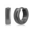 Metallo Stainless Steel 13mm Polished Huggie Hoop Earrings - Black Plated - Image 1 of 2