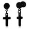 Metallo Stainless Steel Cross Charm Earrings - Black Plated - Image 1 of 2