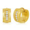 Metallo Stainless Steel 13x7mm CZ huggie Hoop Earrings - Gold Plated - Image 1 of 2