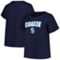 Profile Women's Deep Sea Blue Seattle Kraken Plus Size Arch Over Logo T-Shirt - Image 1 of 4