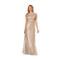 Adrianna Papell Metallic Foil Knit Draped Long Gown - Image 1 of 5