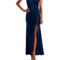 Womens Ruched Halter Evening Dress - Image 1 of 2