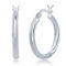 Bella Silver, Sterling Silver 3x25mm High-Polished Hoop Earrings - Image 1 of 2