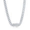 Links of Italy Sterling Silver 9mm Monaco Chain w/Micro Pave CZ Lock - Image 1 of 3