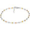 Bella Silver Sterling Silver Diamond Cut Bead Anklet - Tri Color - Image 1 of 2