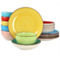Elama Sebastian 18 Piece Double Bowl Stoneware Dinnerware Set in Assorted Colors - Image 1 of 5
