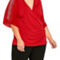 Plus Womens Matte Jersey Rhinestone Pullover Top - Image 1 of 2