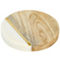 Laurie Gates White Marble and Mango Wood Round 4 Piece Coaster Set - Image 4 of 5