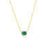 Bellissima 14K Yellow Gold 4x3 Oval Emerald 0.18ct & Diamond Necklace - Image 1 of 2