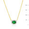 Bellissima 14K Yellow Gold 4x3 Oval Emerald 0.18ct & Diamond Necklace - Image 2 of 2