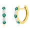 Bellissima 14K Yellow Gold, Round 0.34ct Emerald, Diamond Hoop Earrings (10 Stones) - Image 1 of 2