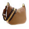 Prada Vitello Phenix Caramel Brown Leather Web Stripe Crossbody Bag (New) - Image 2 of 5