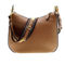 Prada Vitello Phenix Caramel Brown Leather Web Stripe Crossbody Bag (New) - Image 3 of 5