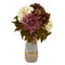 Nearly Natural 17-in Peony, Hydrangea and Dahlia Artificial Arrangement in Stonewa - Image 1 of 2