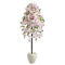 Nearly Natural 70-in Cherry Blossom Artificial Tree in White Planter - Image 1 of 2