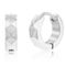 Metallo Stainless Steel Diamond Design Huggie Hoop Earrings - Image 1 of 2