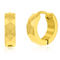Metallo Stainless Steel Diamond Design Huggie Hoop Earrings - Gold Plated - Image 1 of 2