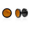 Metallo Stainless Steel Round Stud Earrings - Tiger Eye - Image 1 of 2