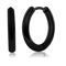 Metallo Stainless Steel 11.5mm Polished Hoop Earrings - Black Plated - Image 1 of 2