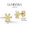 Luminosa Gold 14K Gold and Diamond Accent Flower Stud Earrings - Image 3 of 5