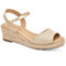 Luchia Womens Canvas Buckle Wedge Sandals - Image 4 of 5