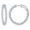 Brilliance Sterling Silver 3x30mm Inside-Outside CZ Hoop Earrings - Image 1 of 2