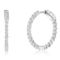 Brilliance Sterling Silver 25mm Inside-Outside Round CZ Hoop Earrings - Image 1 of 2