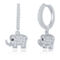 Brilliance Sterling Silver Small Huggie Hoop CZ Elephant Earrings - Image 1 of 2
