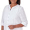 Alfred Dunner Petite Paradise Island Women's Button Front Eyelet Top - Image 5 of 5