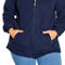 Plus Womens Long Sleeves Zip Front Fleece Jacket - Image 1 of 2