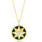 Caribbean Treasures Sterling Silver Round Simulated Malachite North Star Necklace - Image 1 of 2