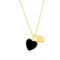 Caribbean Treasures Sterling Silver Onyx & Heart CZ Necklace - Image 1 of 2