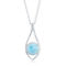 Caribbean Treasures Sterling Silver Round Larimar Open Marquise Pendant - Image 1 of 2