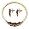 PalmBeach Crystal Antiqued Goldtone Earrings and Bracelet Set, 7in - Image 2 of 3