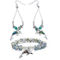 PalmBeach Sim. Pearl Silvertone Dolphin Earrings And Bracelet Set, 7in - Image 1 of 3