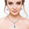 PalmBeach Blue Crystal Earrings and Necklace Set in Silvertone 13