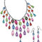 PalmBeach Multicolor Crystal Bib Jewelry Set Silvertone - Image 1 of 5