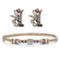 PalmBeach Fiery Crystal Bracelet & Earring Set Goldtone - Image 1 of 5