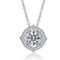 1ctw Lab Created Moissanite Round Halo Vintage Style Pendant Necklace - Image 1 of 2