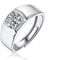1ct Round Lab Created Moissanite Flush Set Solitaire Engagement Adjustable Ring - Image 1 of 3