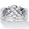 PalmBeach .27 TCW Round Cubic Zirconia Platinum-plated Puzzle Ring - Image 1 of 5
