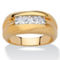 PalmBeach Men's .90 TCW Square-Cut CZ Channel-Set Ring Yellow Gold-Plated - Image 1 of 5